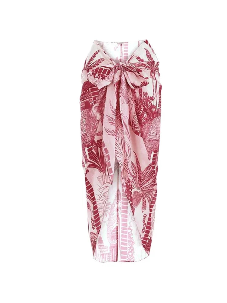 Ensemble de maillot de bain asymétrique à imprimé palmier