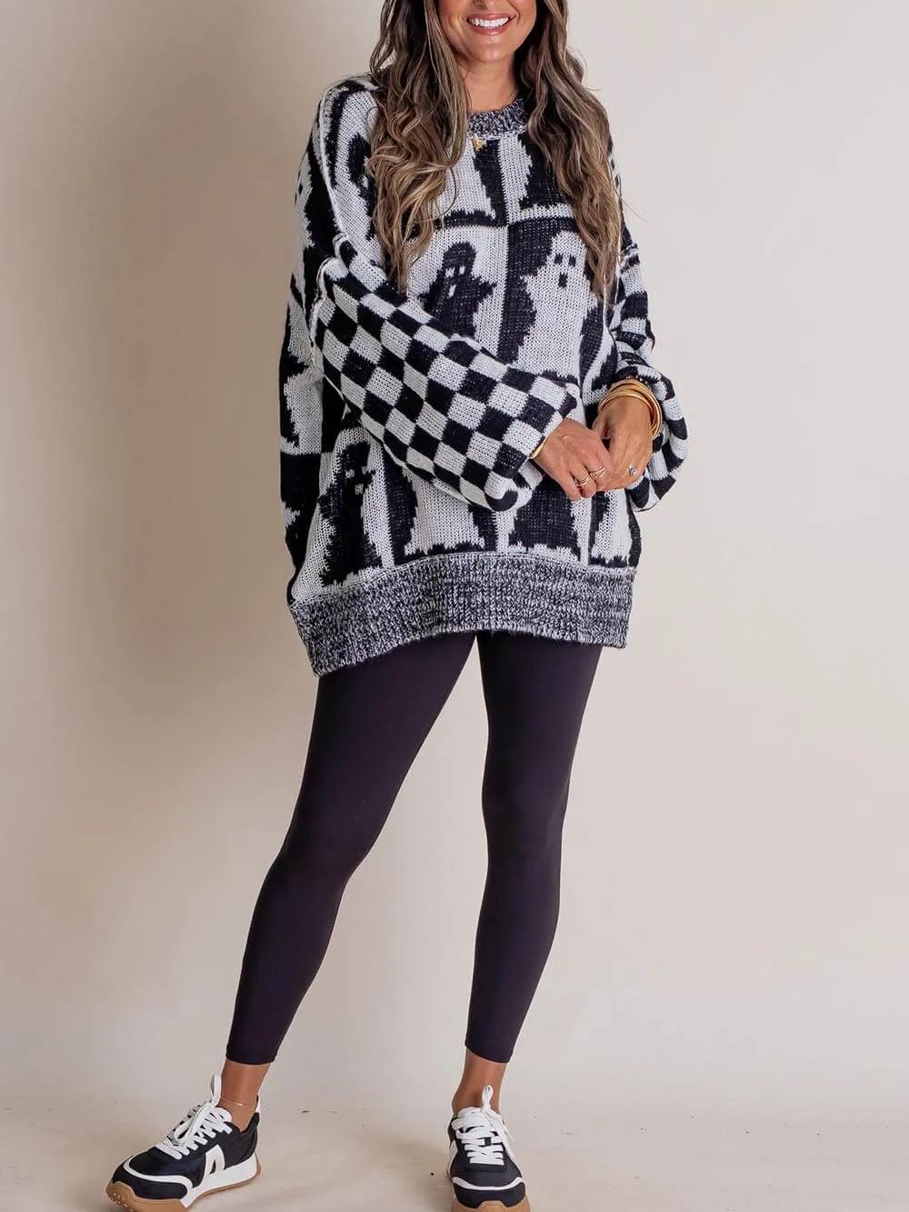 Pull à carreaux humoristique d'Halloween