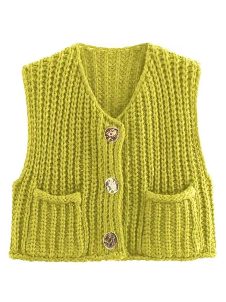 Gilet sans manches court en maille