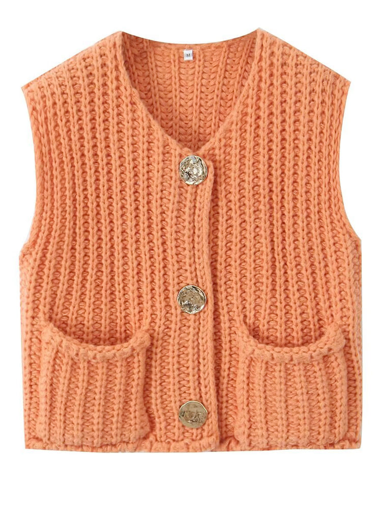 Gilet sans manches court en maille