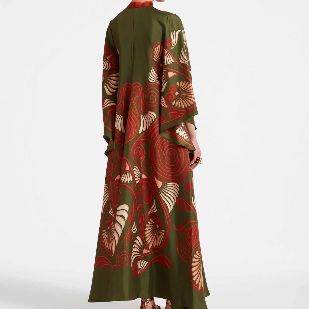 Robe longue imprimée Magnifico - Vert foncé