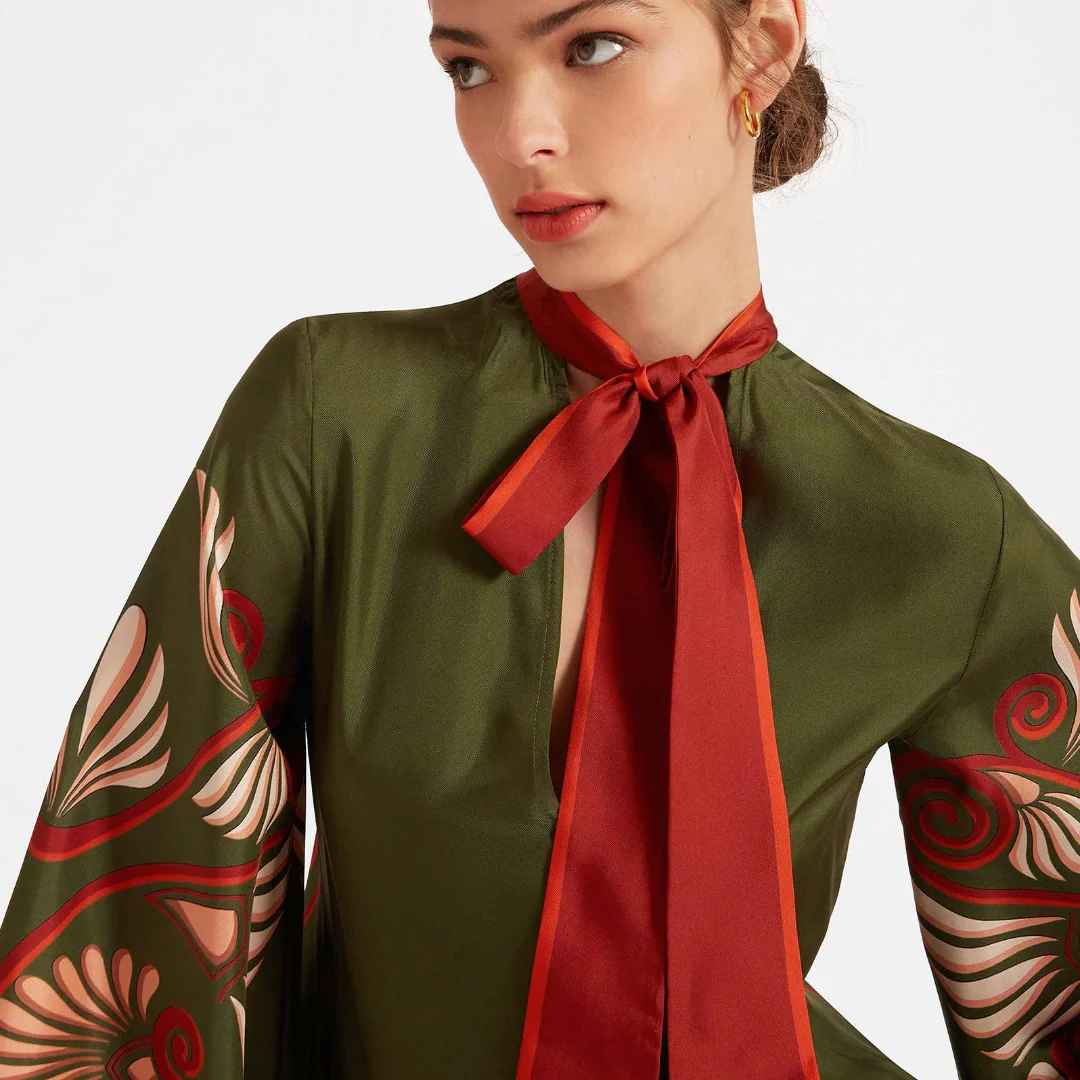 Robe longue imprimée Magnifico - Vert foncé