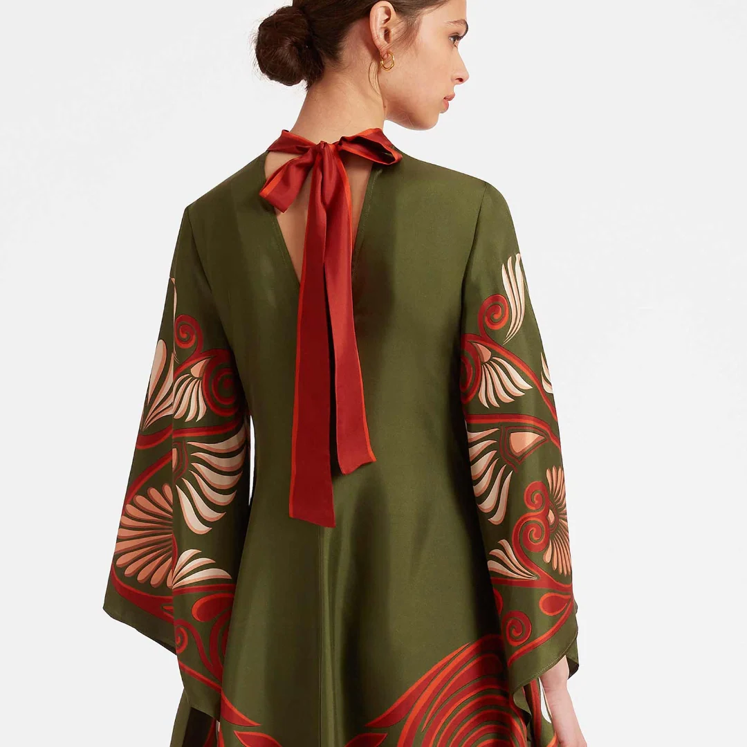 Robe longue imprimée Magnifico - Vert foncé