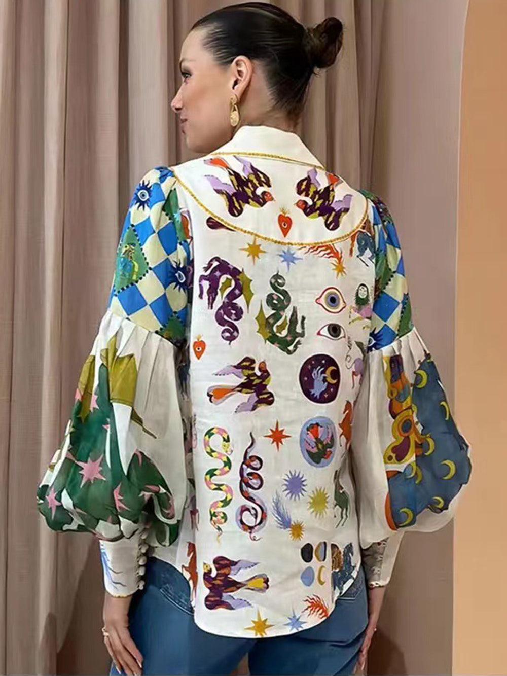 Chemise élégante à manches ballon