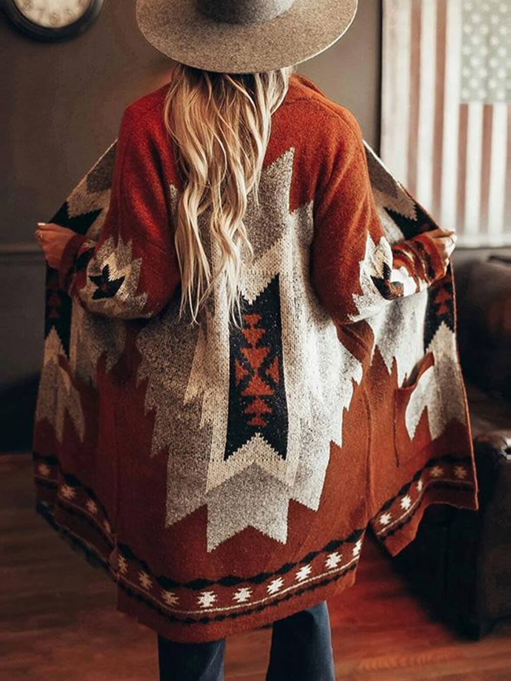 Manteau décontracté ample à manches longues