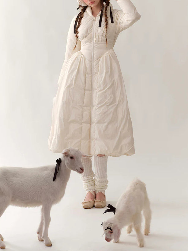 Doudoune en mousseline de sel marin