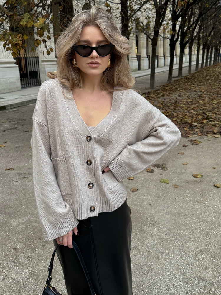 Gilet en maille à col V décontracté