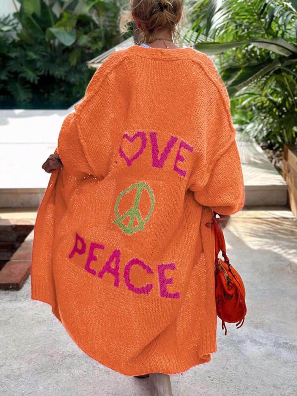 Gilet en maille à motif cœur, grande taille, poches décontractées