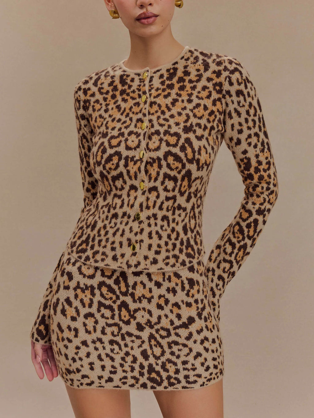 Ensemble cardigan et jupe en maille Marissa