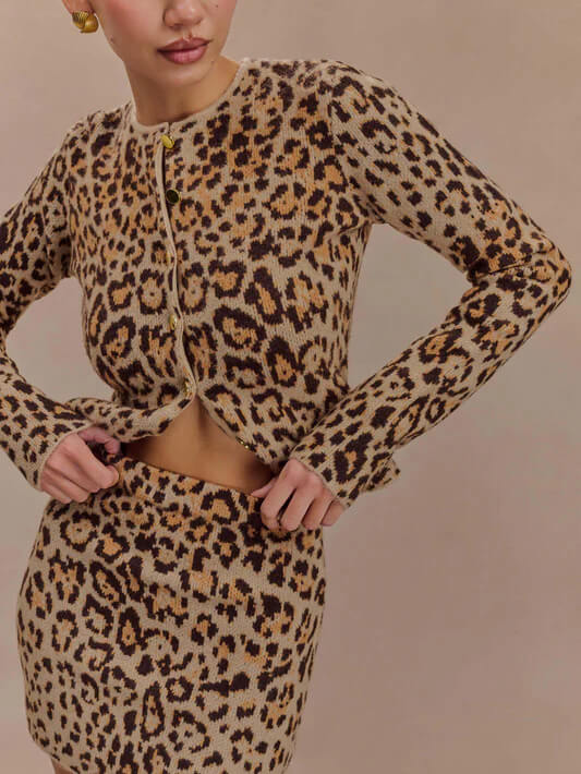 Ensemble cardigan et jupe en maille Marissa