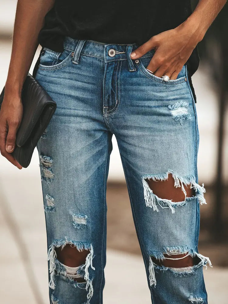Jeans délavés style streetwear