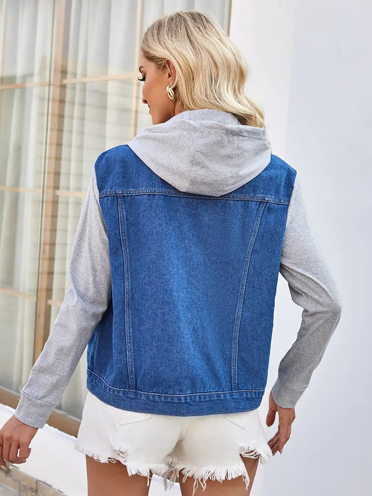 Veste en jean à capuche printemps-été