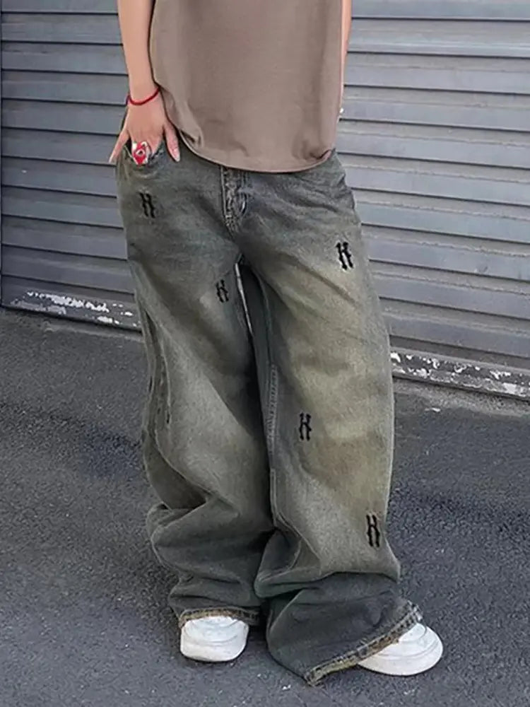 Jean droit imprimé vintage