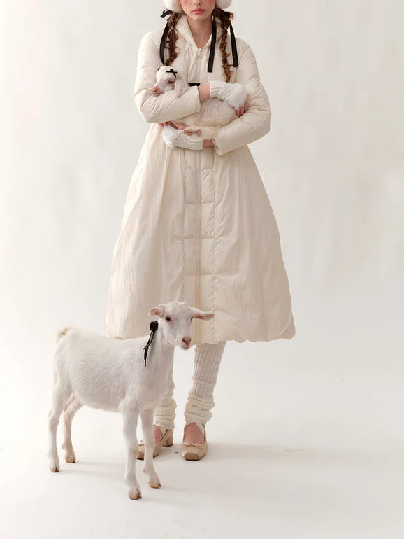 Doudoune en mousseline de sel marin