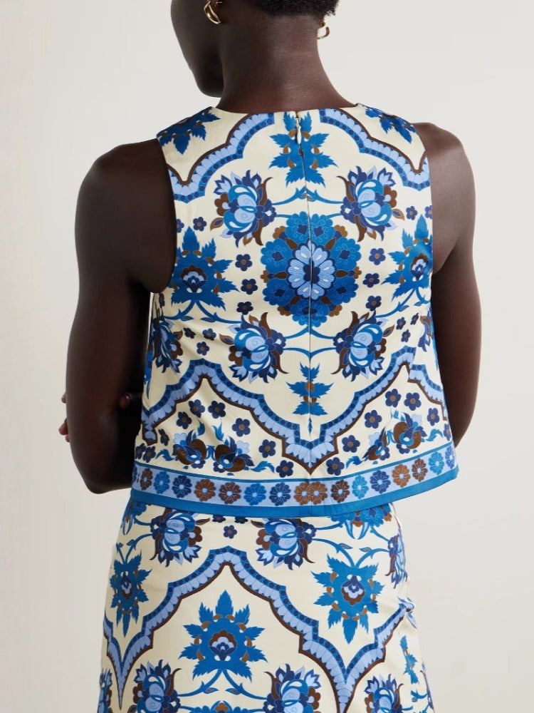 Ensemble jupe décontractée à col rond