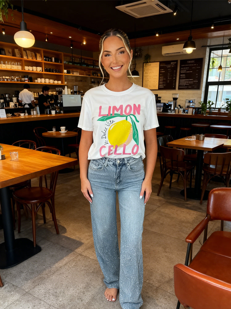 Jean vintage délavé à dégradé et strass à jambes larges