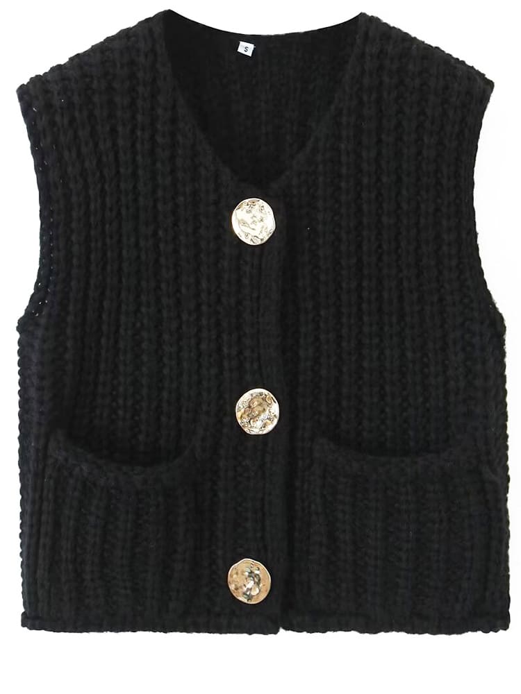 Gilet sans manches court en maille