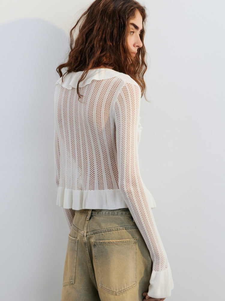 Gilet à col V et manches cloche