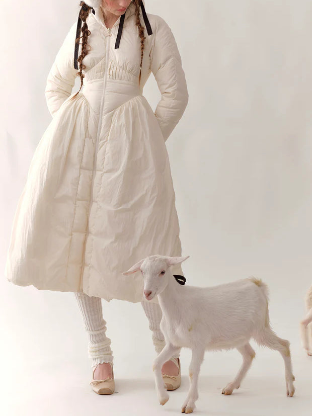 Doudoune en mousseline de sel marin