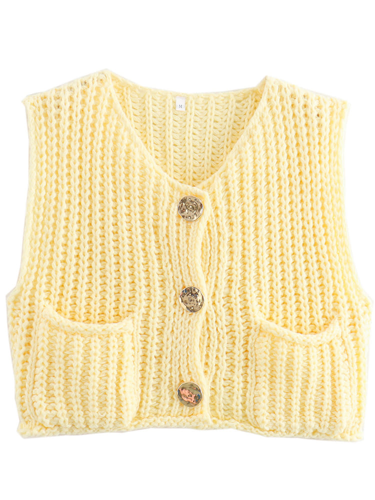 Gilet sans manches court en maille