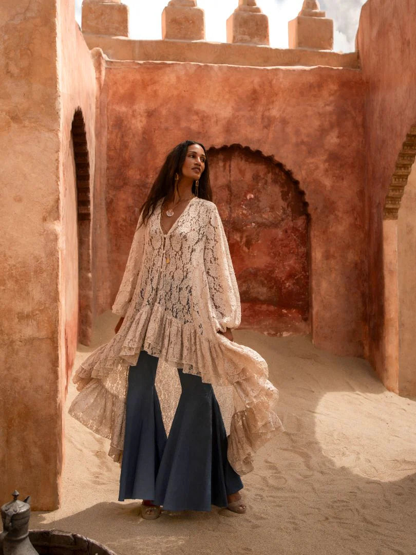 Jean rétro évasé taille haute 