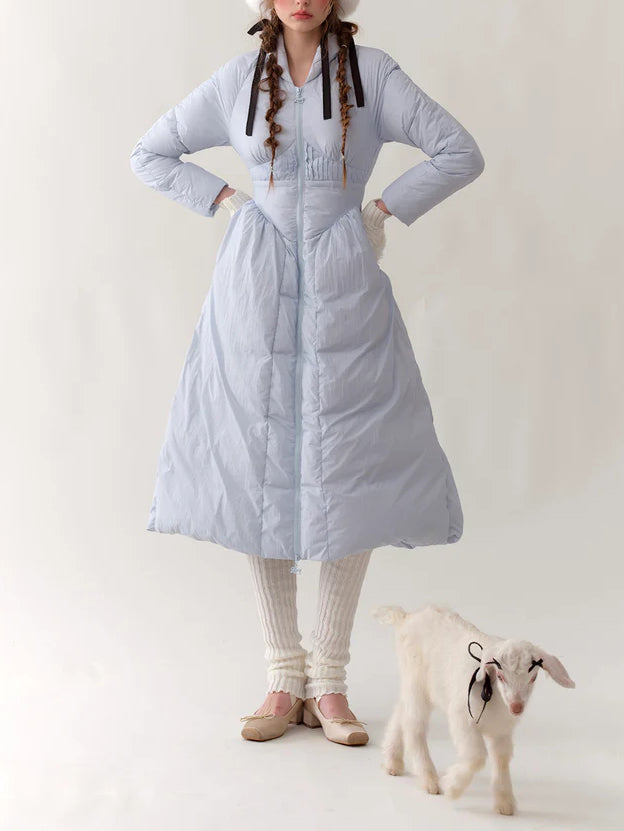 Doudoune en mousseline de sel marin