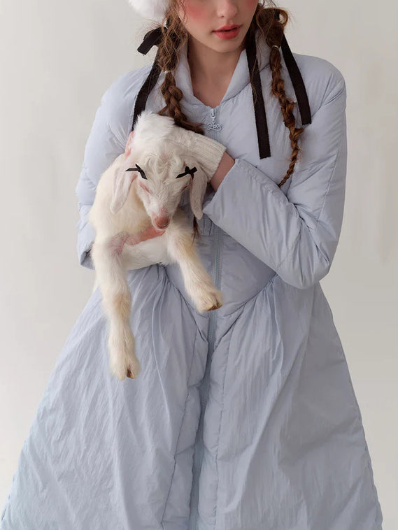 Doudoune en mousseline de sel marin