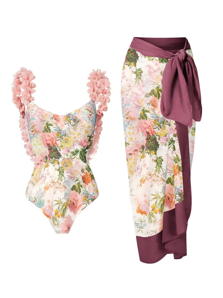 Maillot de bain bikini sexy une pièce à appliqués