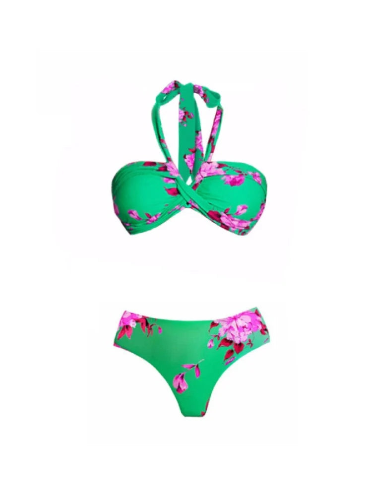 Ensemble bikini sexy imprimé dos nu