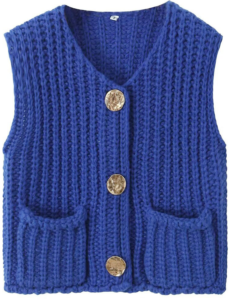 Gilet sans manches court en maille