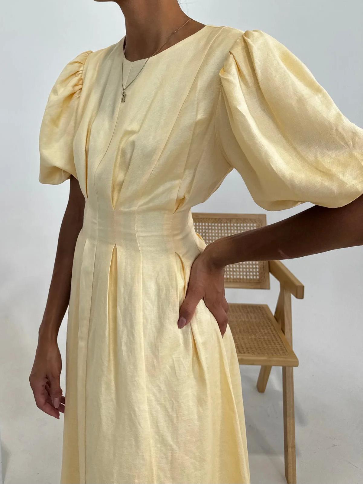 Robe longue jaune beurre Air