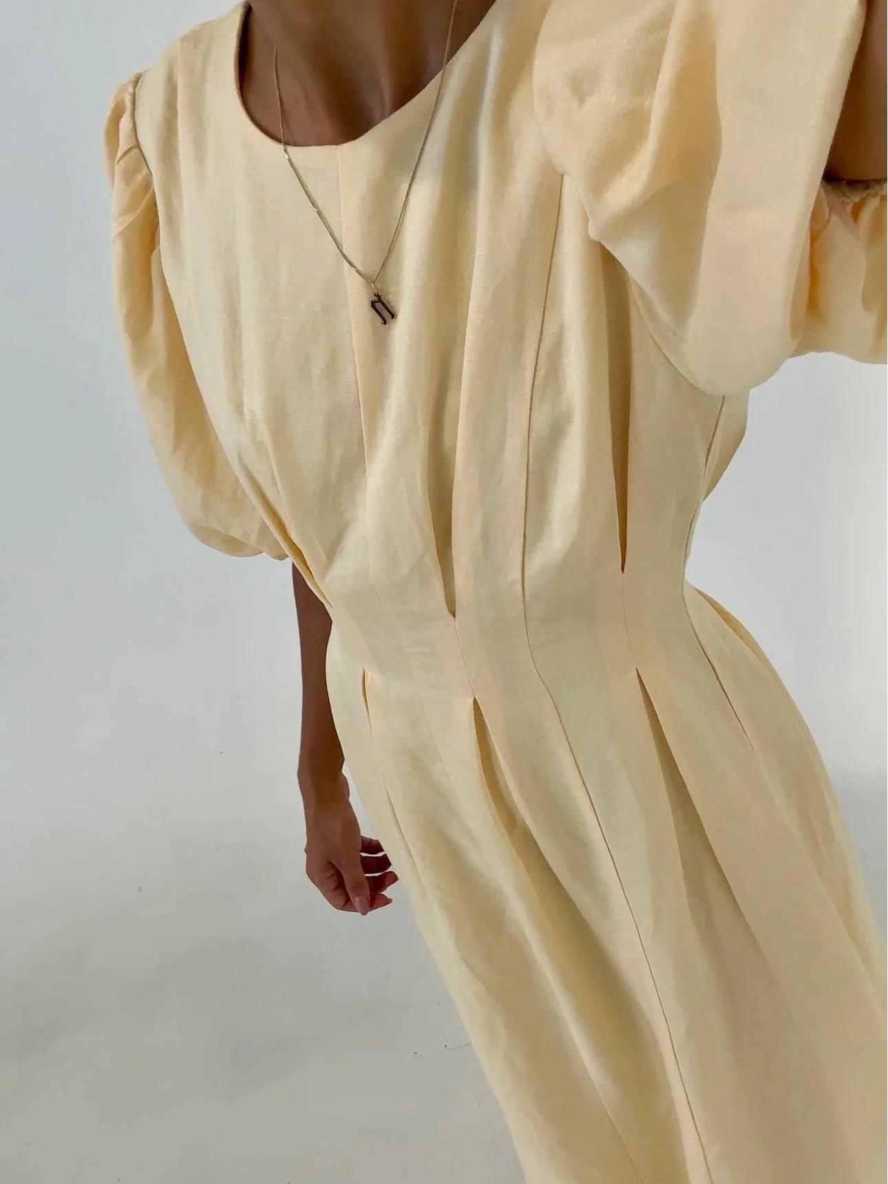 Robe longue jaune beurre Air