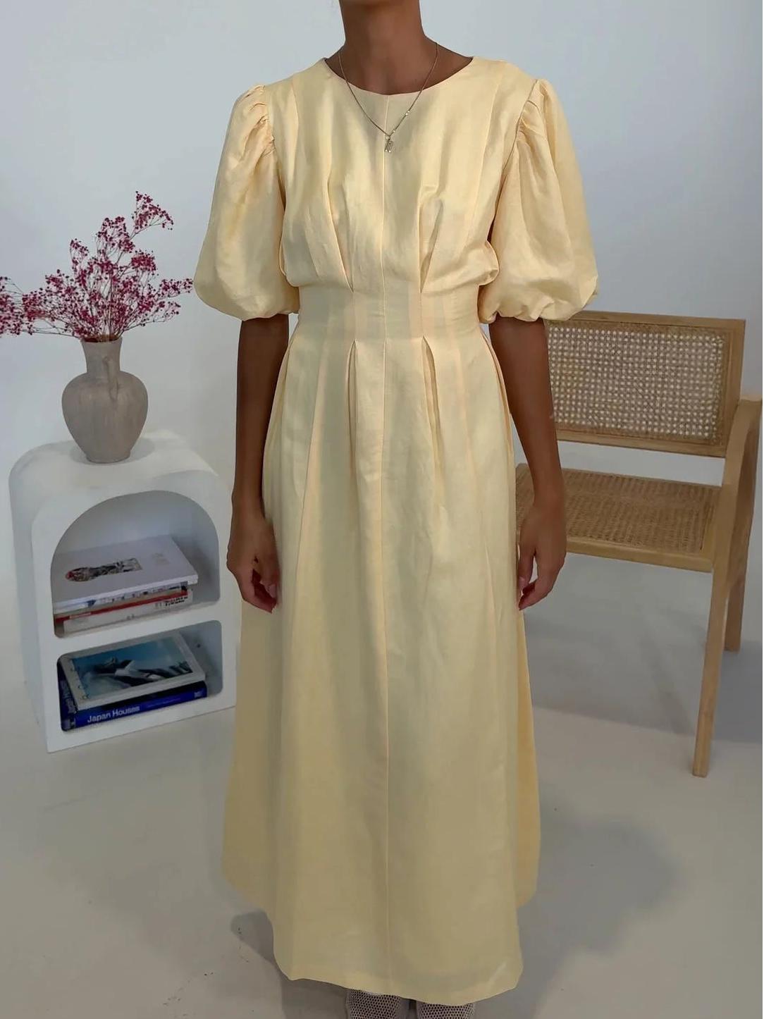 Robe longue jaune beurre Air