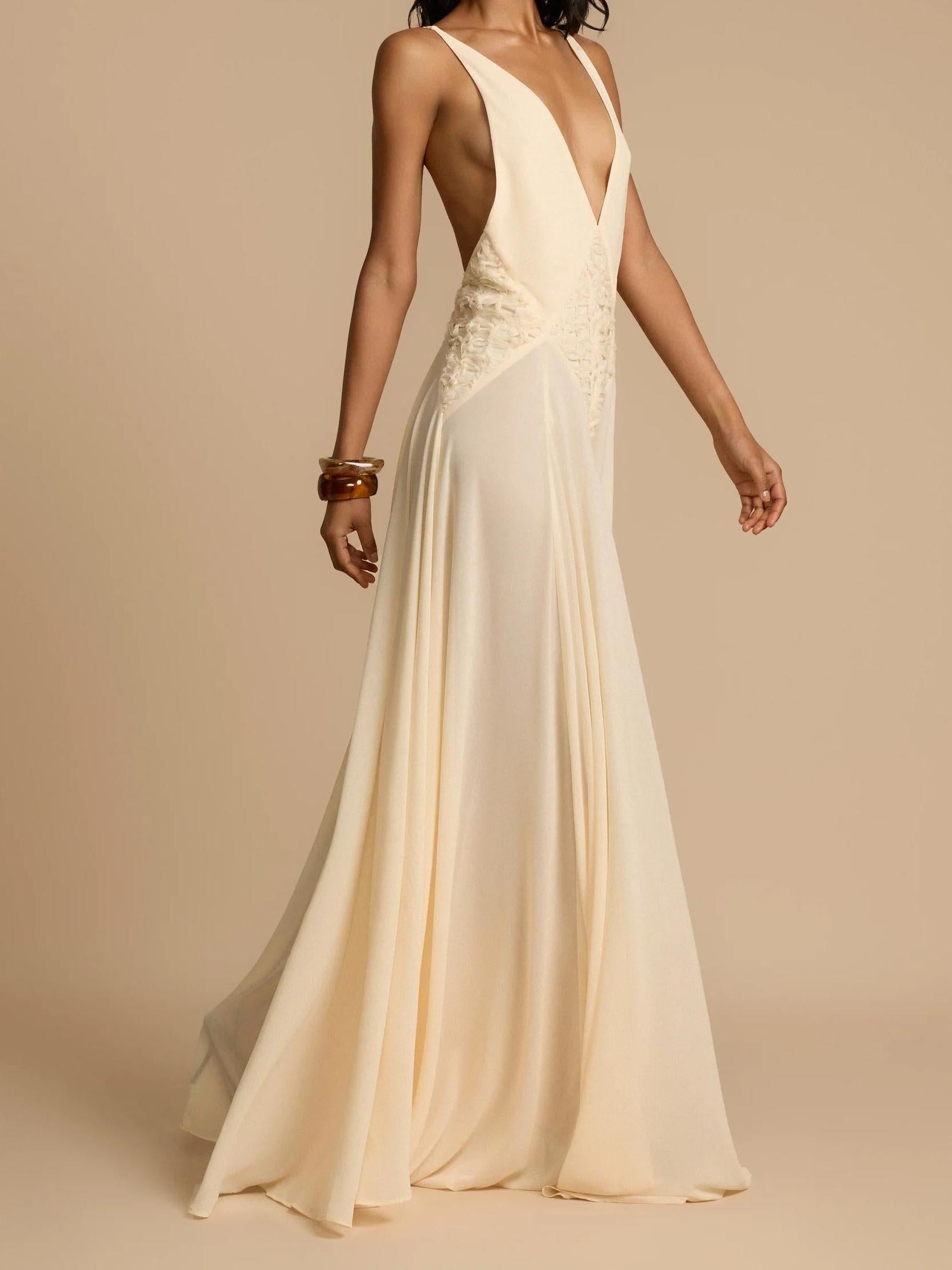 Robe longue Lavinia à décolleté plongeant en V