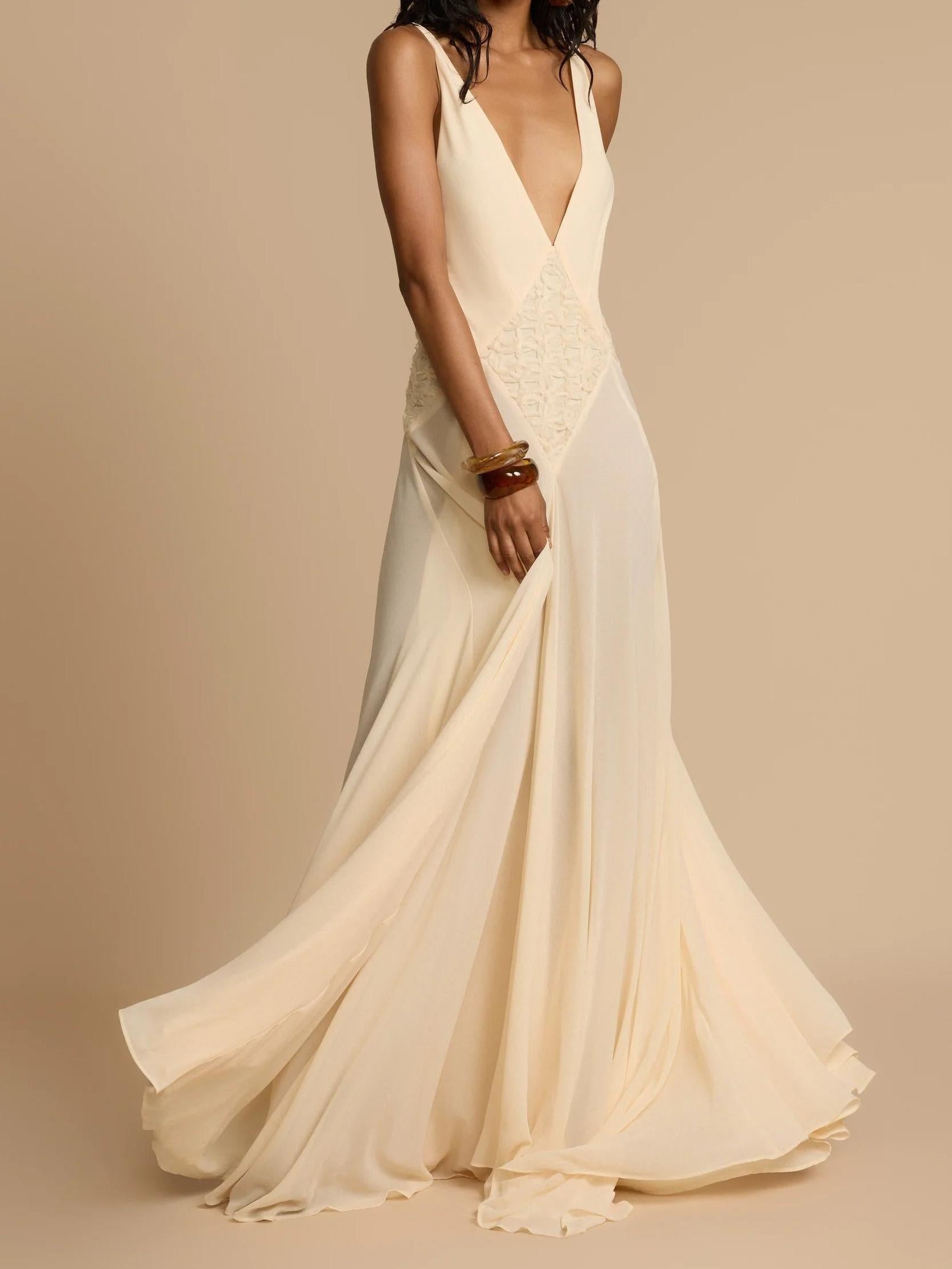 Robe longue Lavinia à décolleté plongeant en V