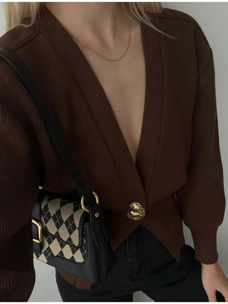 Gilet boutonné à col en V