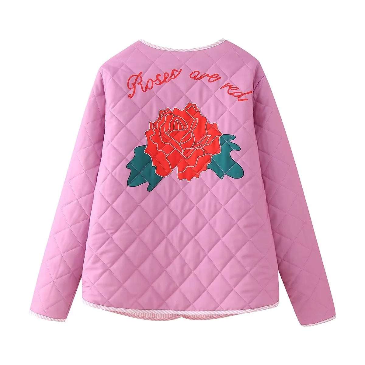 Veste fine rose à imprimé rose et nœud