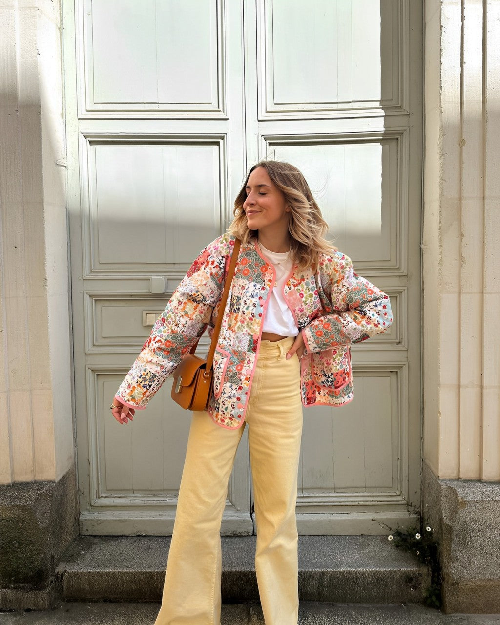 Veste imprimée à motif patchwork