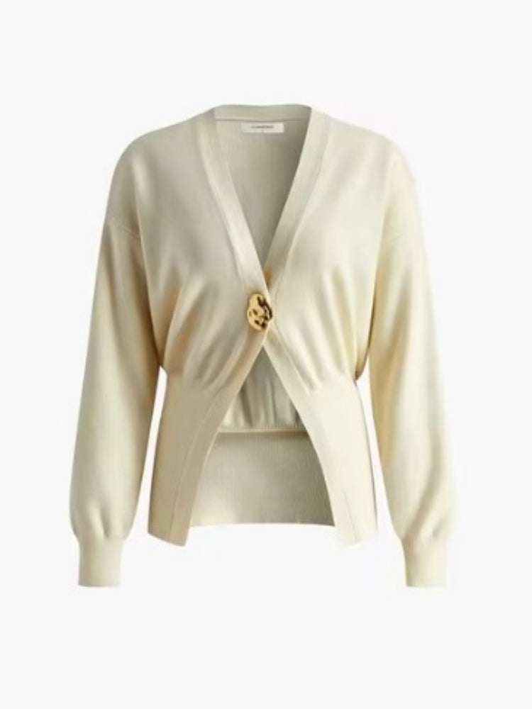 Gilet boutonné à col en V