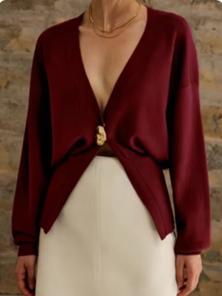 Gilet boutonné à col en V