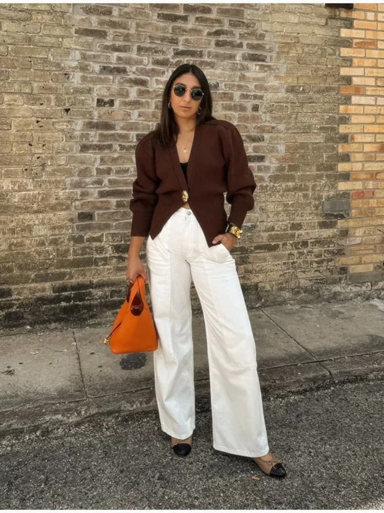 Gilet boutonné à col en V