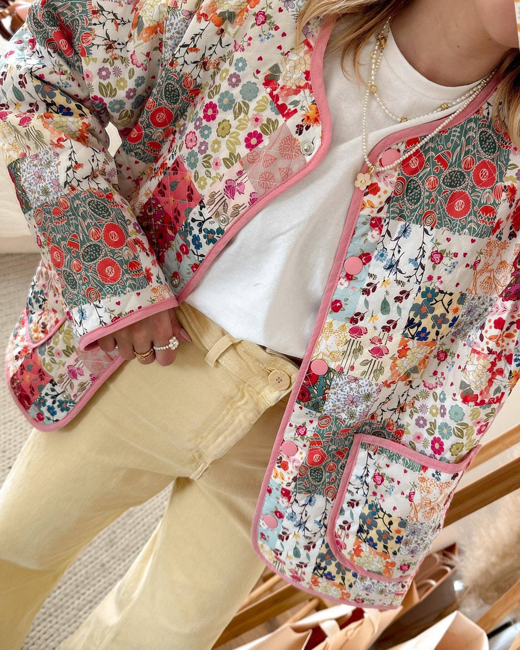 Veste imprimée à motif patchwork