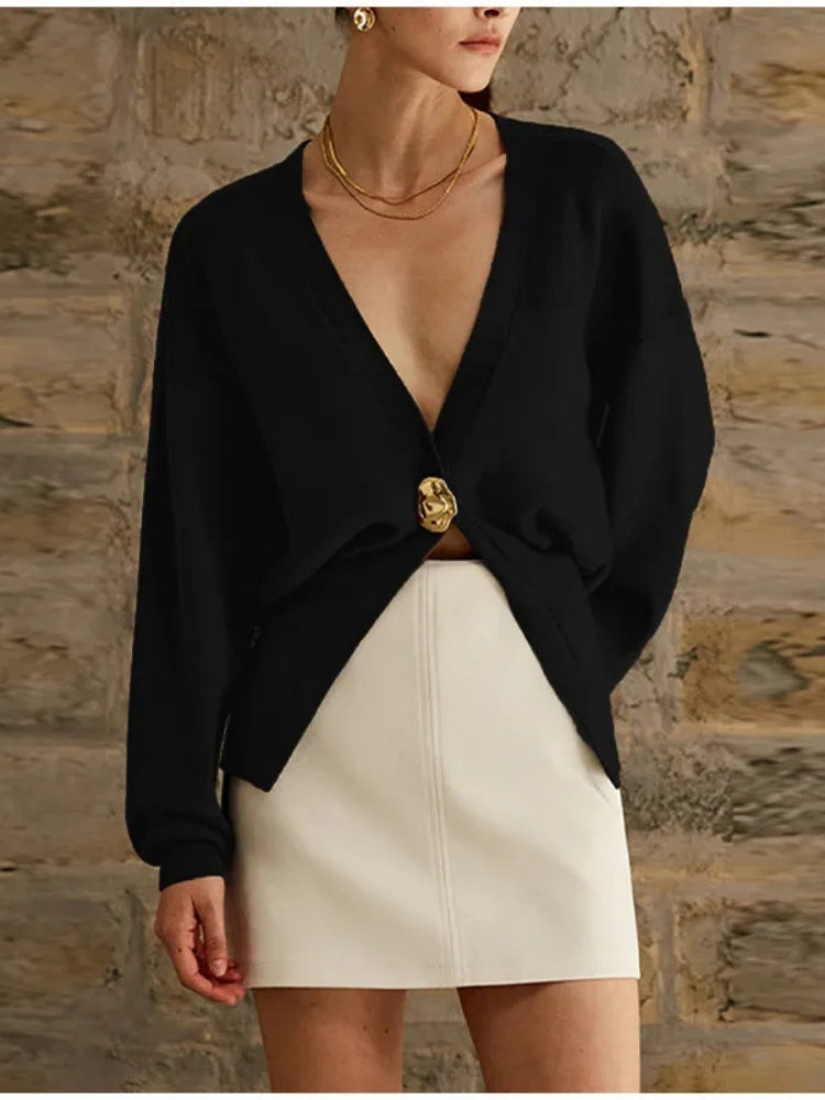 Gilet boutonné à col en V