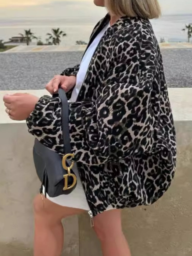 veste décontractée à imprimé animal