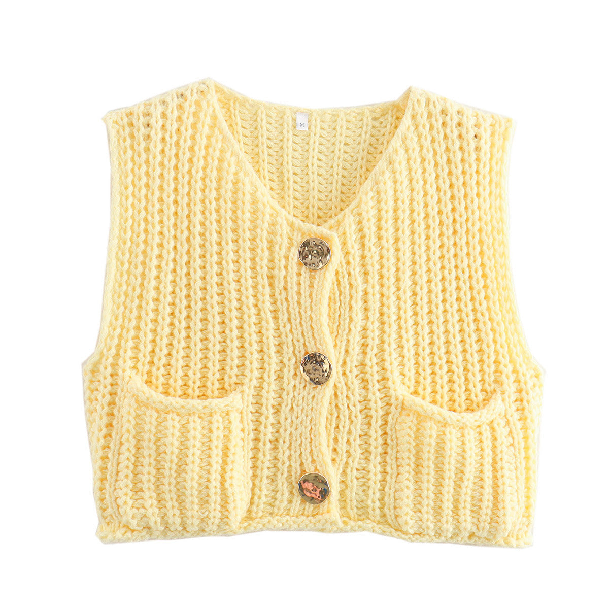 Gilet cardigan en maille unie à gros boutons