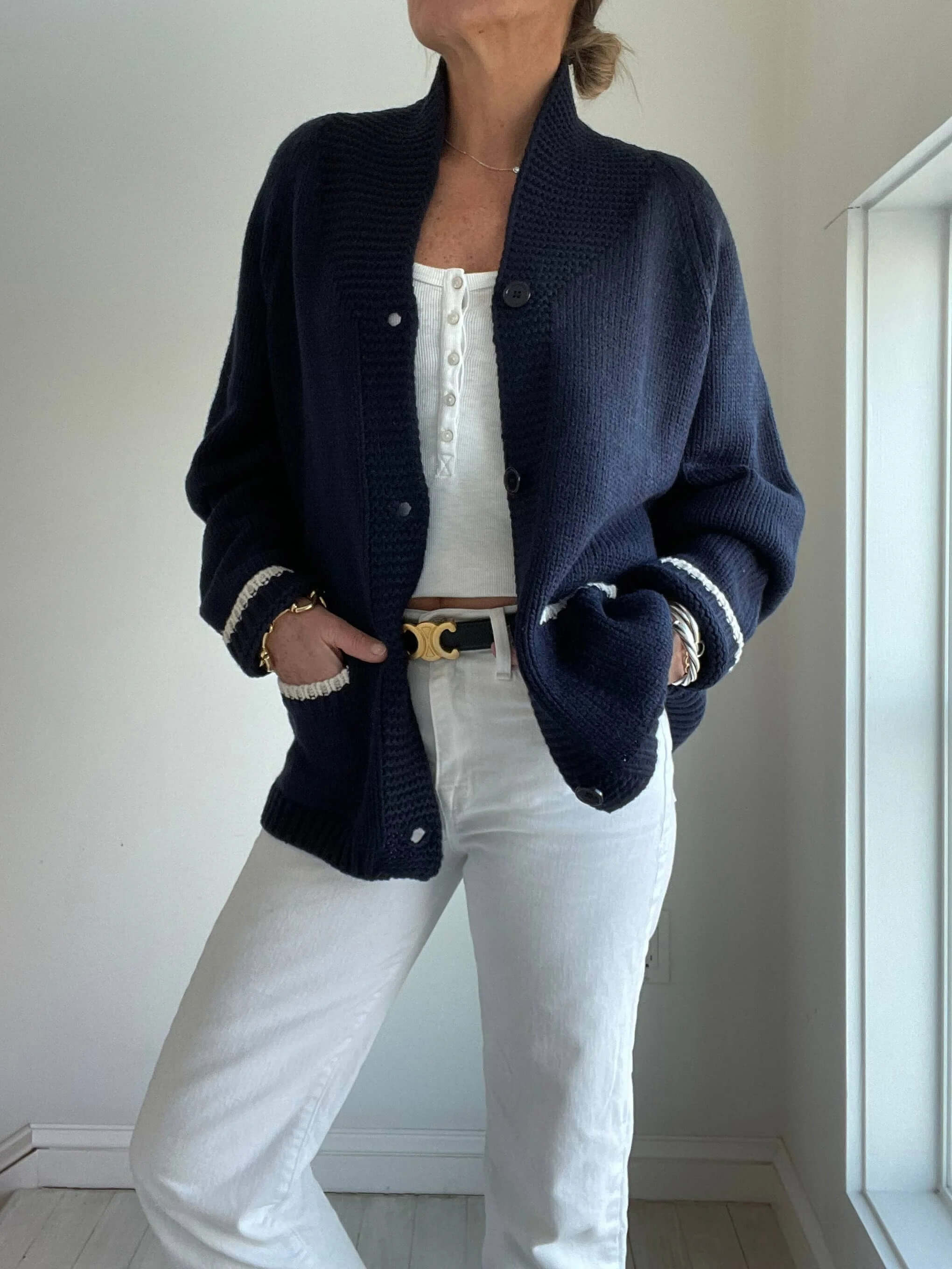 Gilet épais Varsity Anchor - Marine