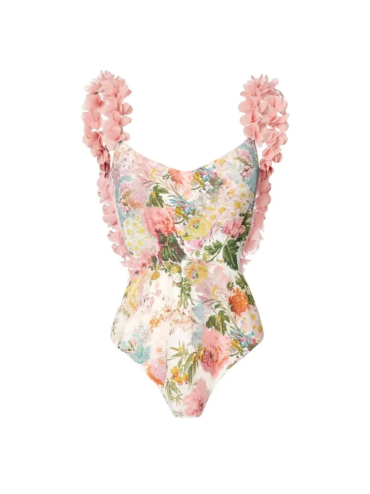 Maillot de bain bikini sexy une pièce à appliqués