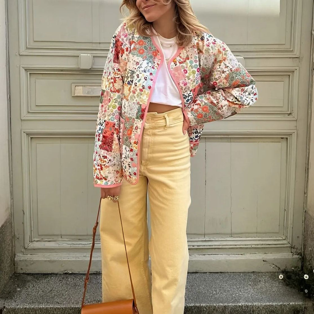 Veste imprimée à motif patchwork